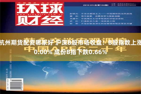 杭州期货配资哪家好 沪深B股市场收盘：B股指数上涨0.00% 成份B指下跌0.66%