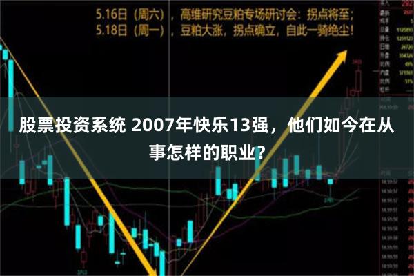 股票投资系统 2007年快乐13强，他们如今在从事怎样的职业