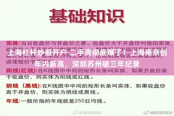 上海杠杆炒股开户 二手房彻底爆了！上海南京创年内新高，深圳苏